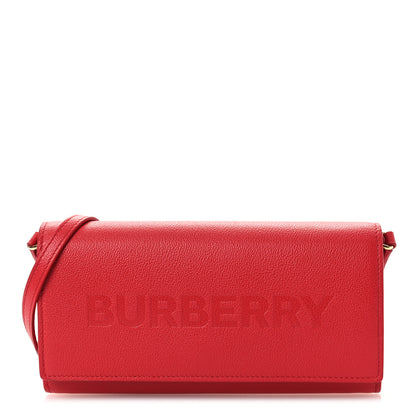 Burberry Grainy Calfskin Logo Henley Wallet On Chain Red 1 of 15