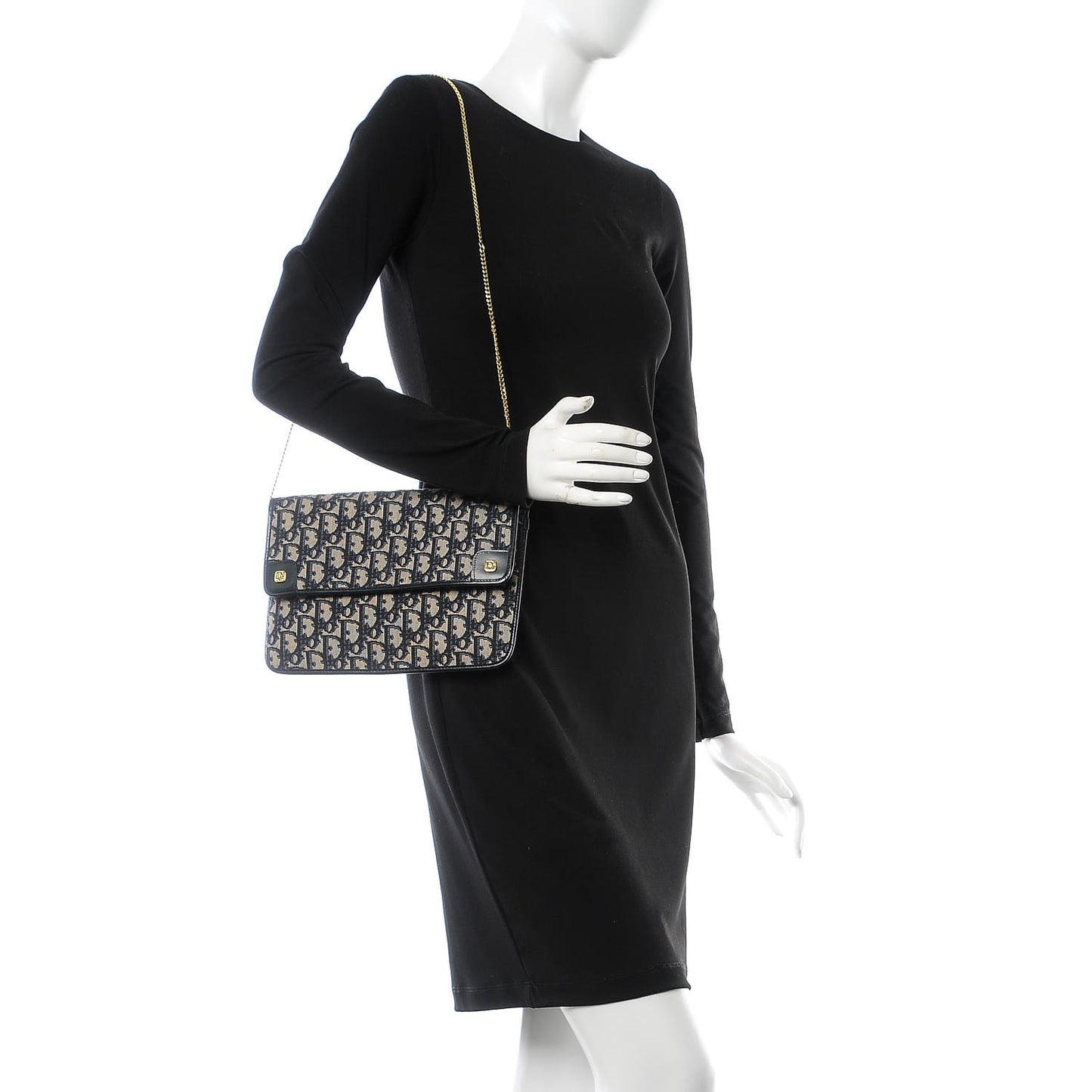 Monogram Convertible Clutch Navy Blue