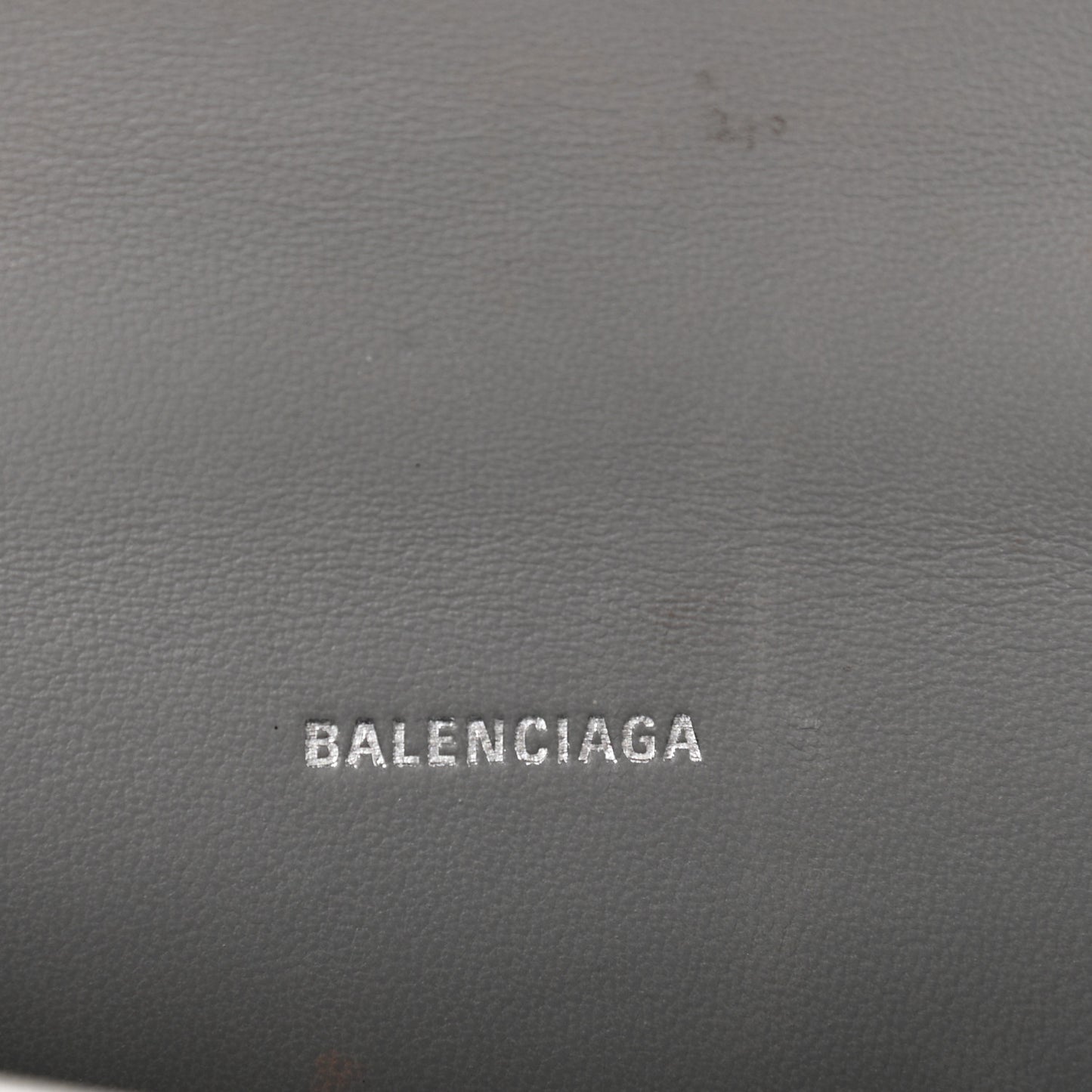 Shiny Calfskin Crocodile Embossed Hourglass Top Handle Bag XS Balenciaga Grey