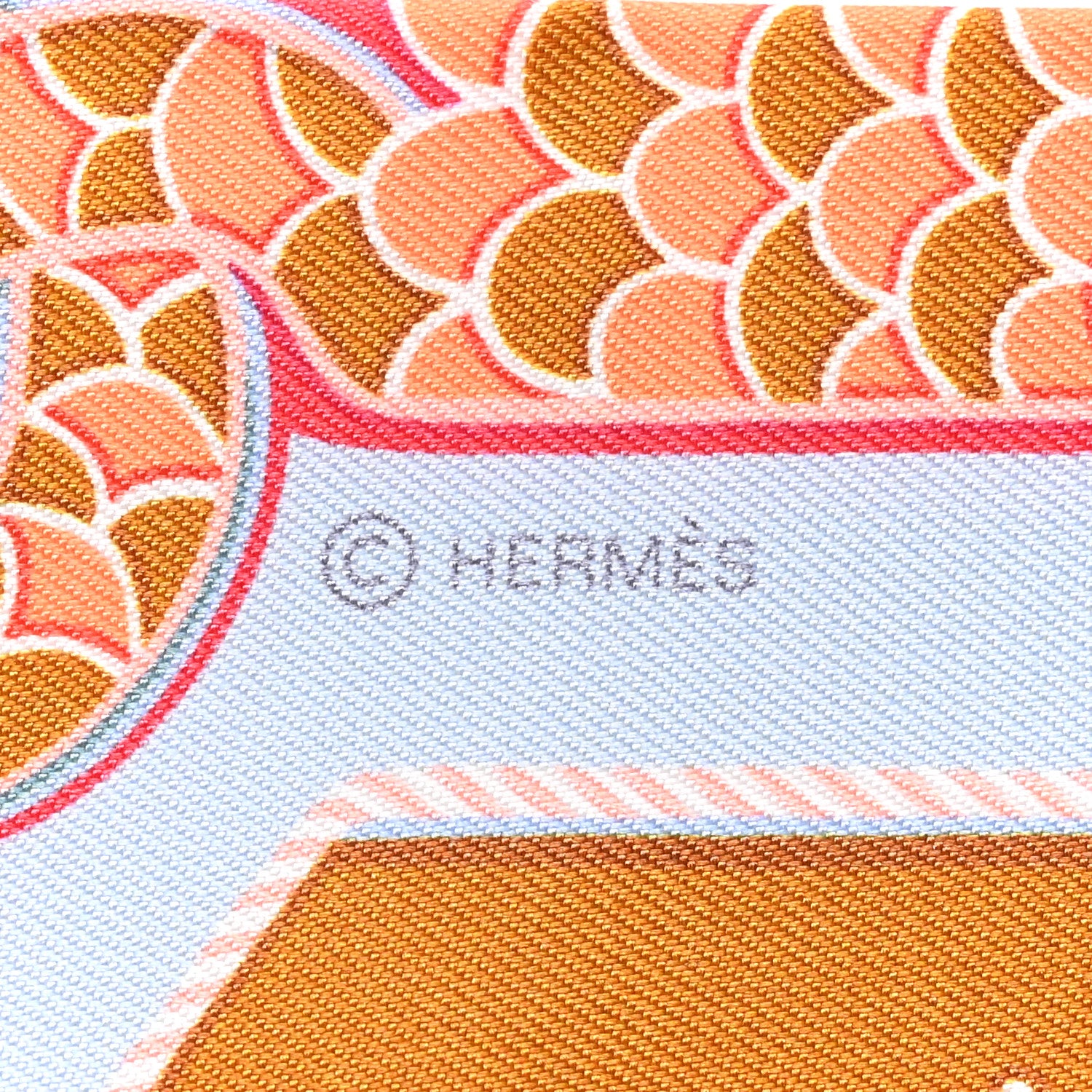 Hermes Silk Epaulettes De Gala Twilly Bleu Ciel Rouge Jaune 2 of 3