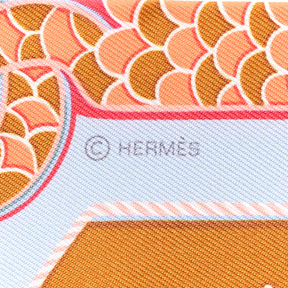 Hermes Silk Epaulettes De Gala Twilly Bleu Ciel Rouge Jaune 2 of 3