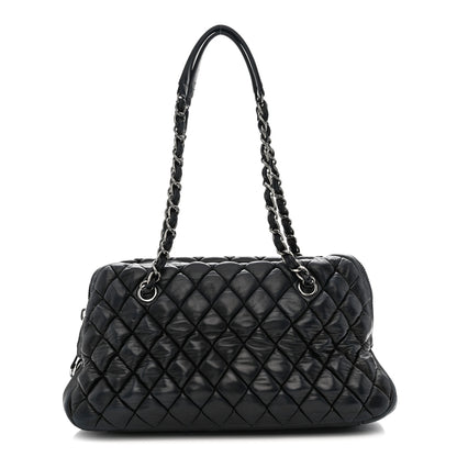 Chanel Lambskin Bubble Quilt Small Double Bowling Bag Black 1 of 11
