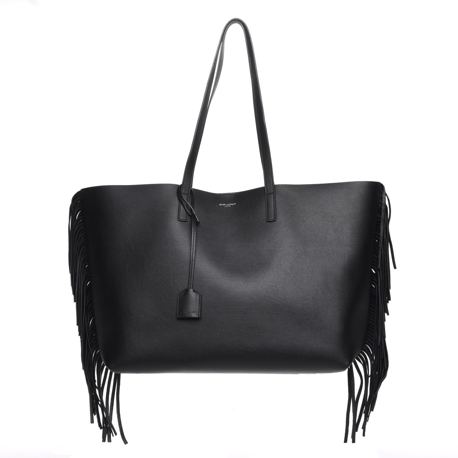 Saint Laurent Calfskin Large Fringe Shopping Tote Black 1 of 9