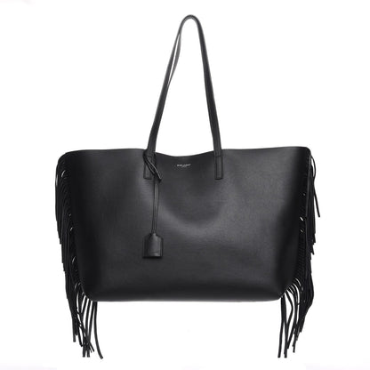 Saint Laurent Calfskin Large Fringe Shopping Tote Black 1 of 9