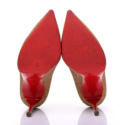 Christian Louboutin Glitter Pigalle Follies 100 Pumps 37.5 Gold 5 of 9