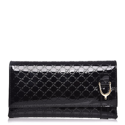 Gucci Patent Microguccissima Nice Wallet Black 1 of 6