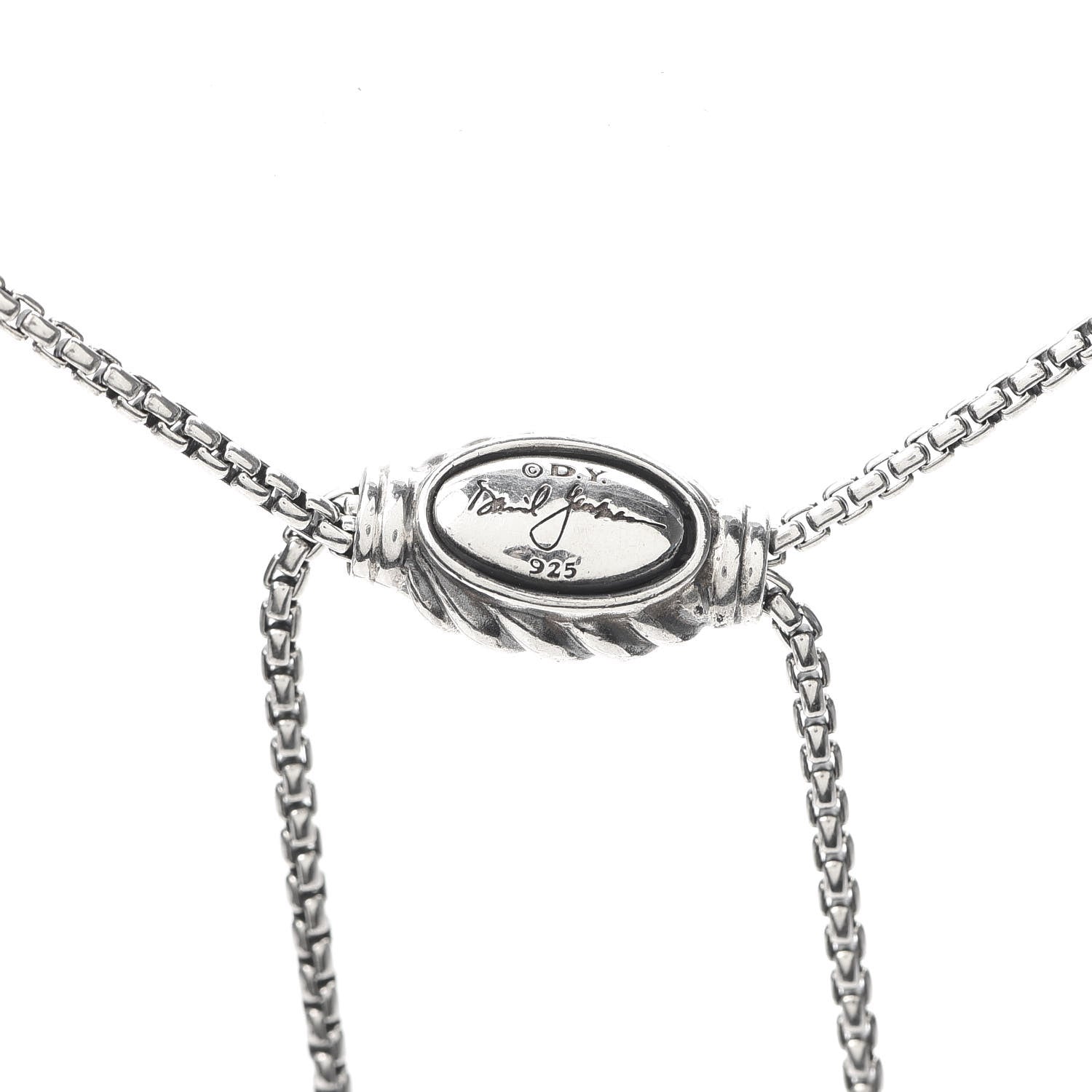 David Yurman Sterling Silver 14K Yellow Gold 37mm Crossover Pendant Necklace 3 of 4