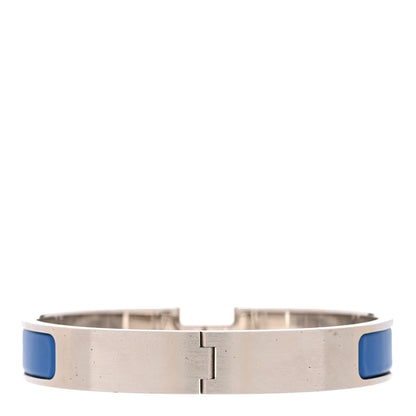 Hermes Matte Enamel Narrow Clic Clac HH Bracelet T6 Bleu Mediterranean 3 of 4