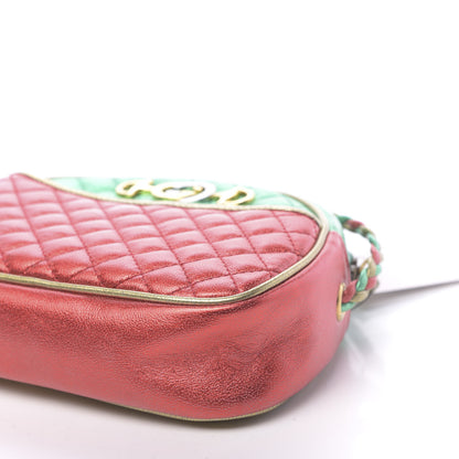 Gucci Laminated Nappa Trapuntata Mini Zumi Dome Shoulder Bag Rosso Jasmine Green Rame 9 of 10