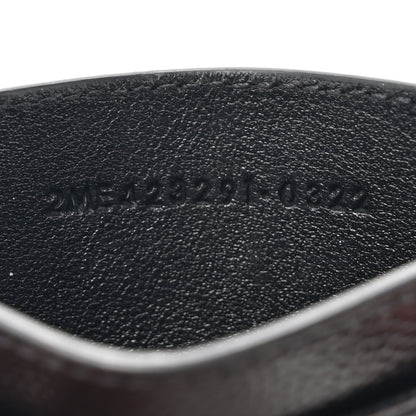 Saint Laurent Grain De Poudre Matelasse Chevron Monochrome Monogram Credit Card Case Black 7 of 7