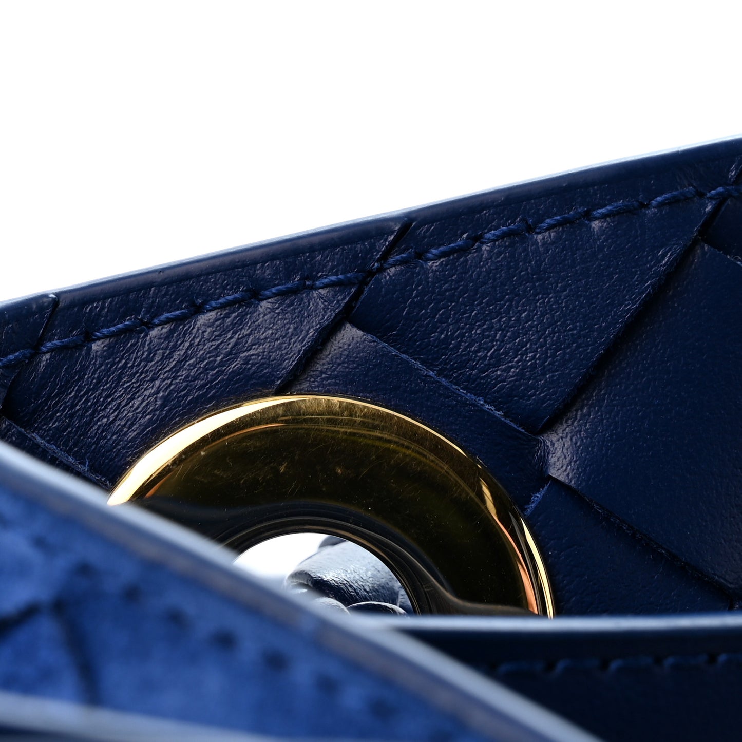 Suede Intrecciato Small Andiamo Shoulder Bag Royal Blue