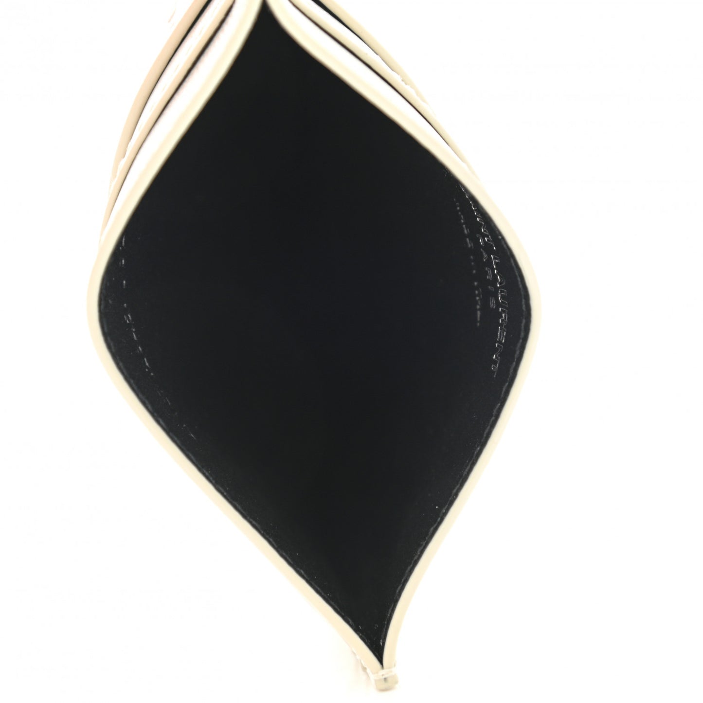 Calfskin Embossed Logo Card Case Ivory