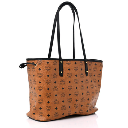 MCM Visetos Medium Project Reversible Shopper Tote Cognac 4 of 17