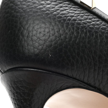 Valentino Garavani Pebbled Calfskin Rockstud 85mm Pumps 36.5 Black 9 of 9