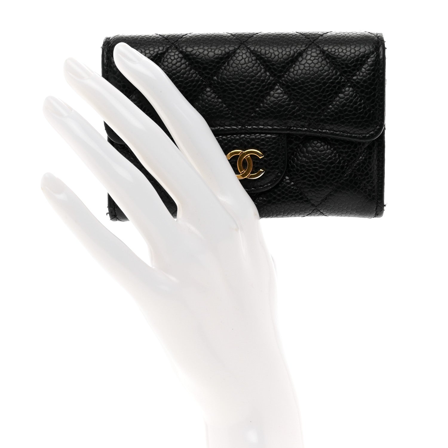 Chanel Caviar Quilted Flap Card Holder Black 2 of 9