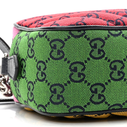 Gucci Monogram Multicolor Matelasse Diagonal Small GG Marmont Chain Shoulder Bag Red Blue Yellow Green Pink 9 of 10
