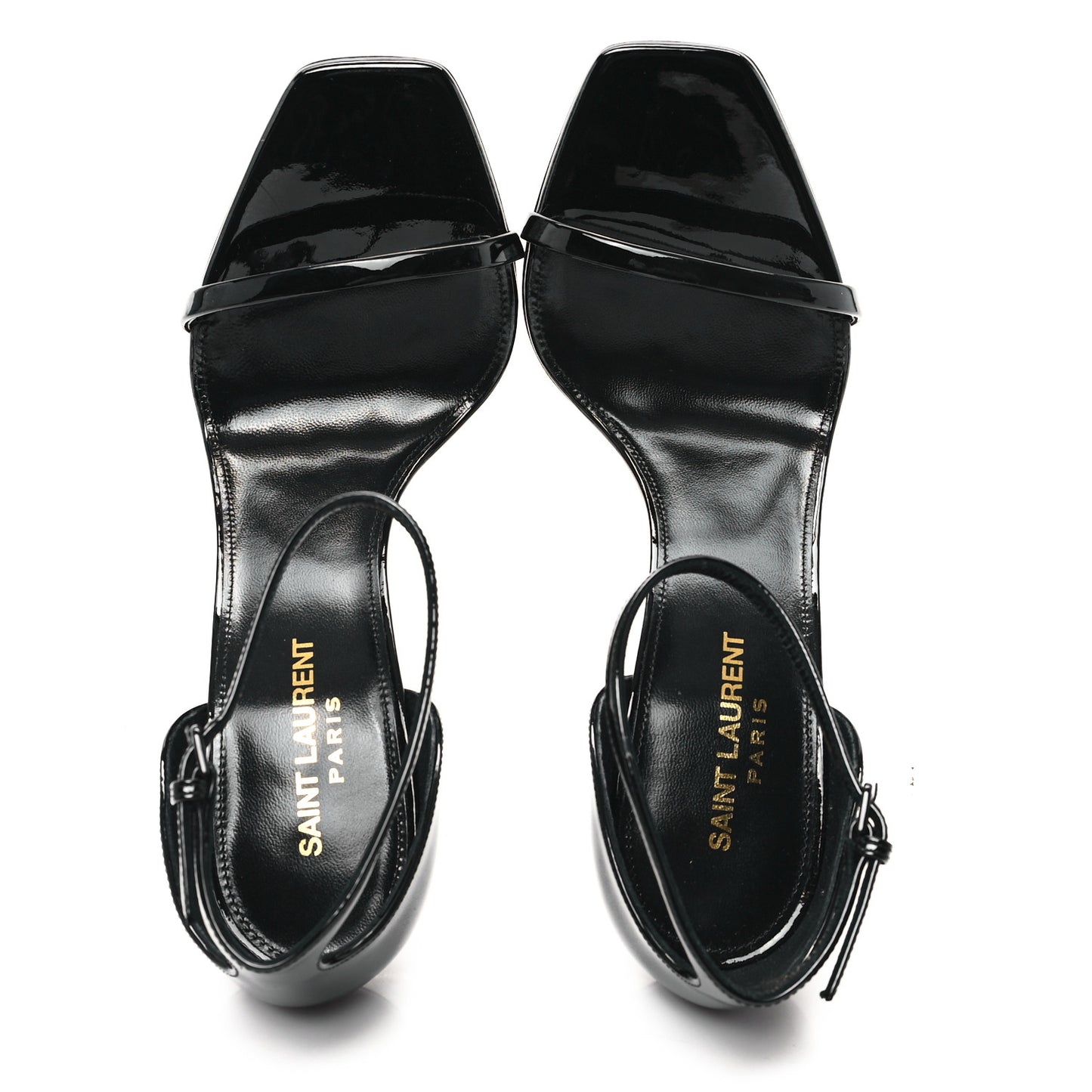 Patent Calfskin Opyum 110 Sandals 39 Black