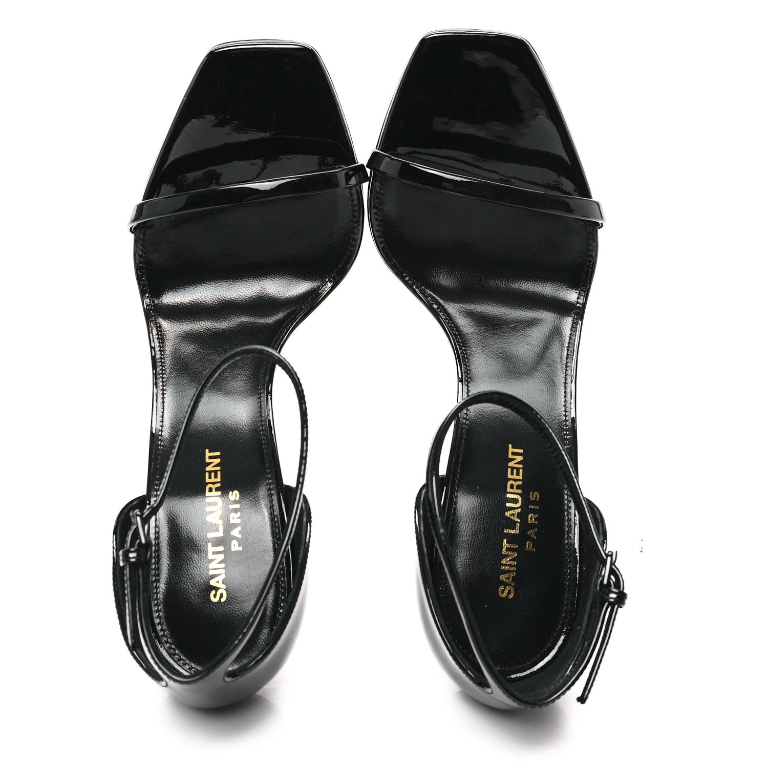 Saint Laurent Patent Calfskin Opyum 110 Sandals 39 Black 2 of 10