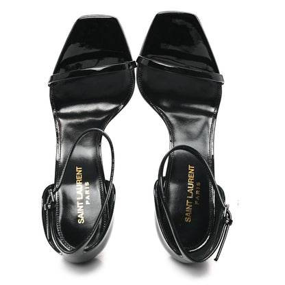 Saint Laurent Patent Calfskin Opyum 110 Sandals 39 Black 2 of 10