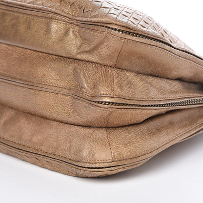 Bottega Veneta Metallic Goatskin Intrecciato Braided Zip Hobo Gold 22 of 22