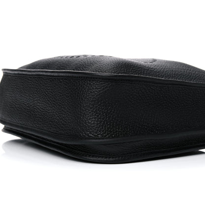 Hermes Taurillon Clemence Amazone Evelyne III PM Black White 9 of 11