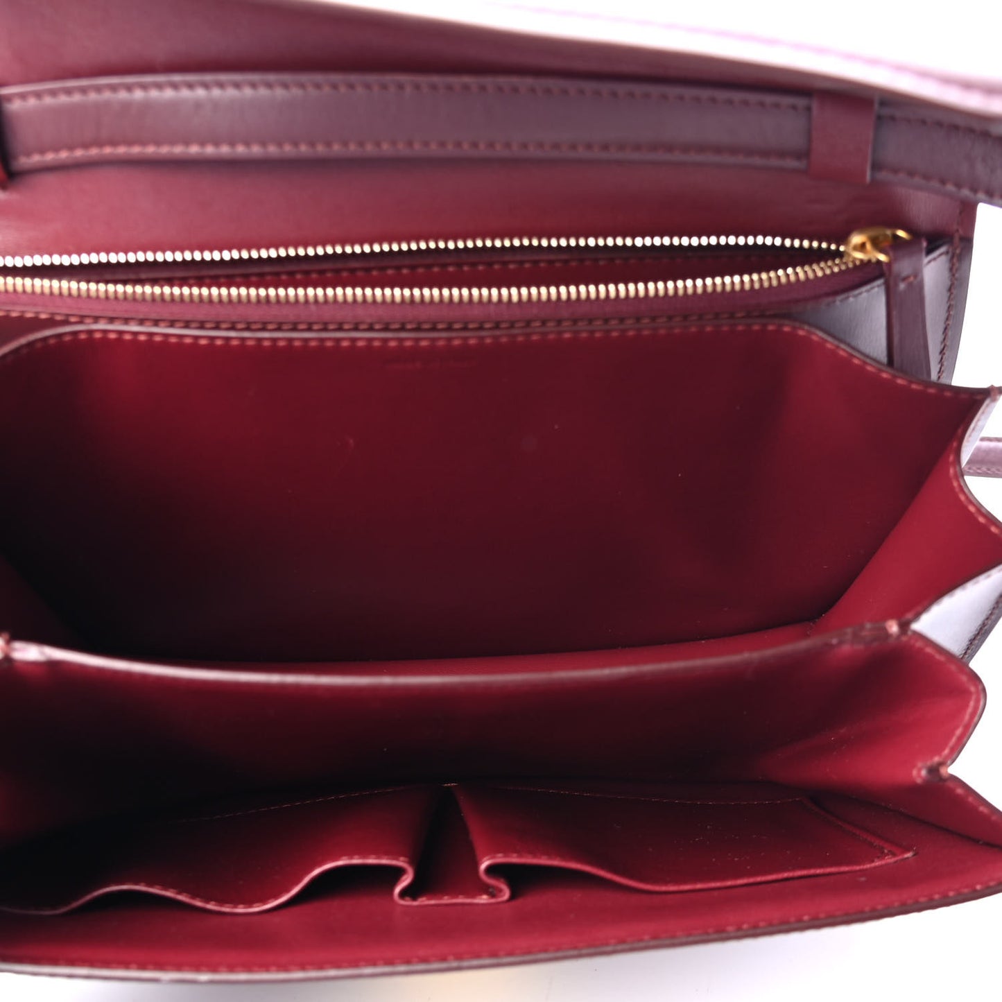 Box Calfskin Medium Classic Box Flap Bag Burgundy