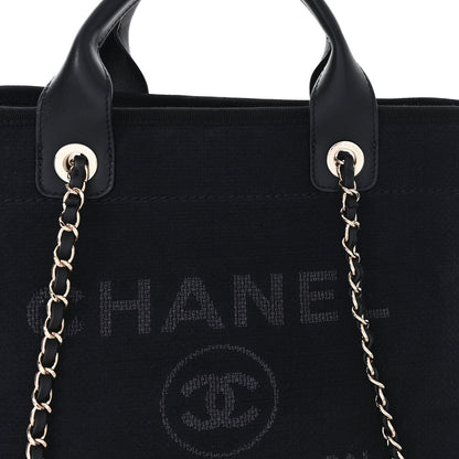 Chanel Mixed Fibers Calfskin Small Deauville Tote Black 9 of 11