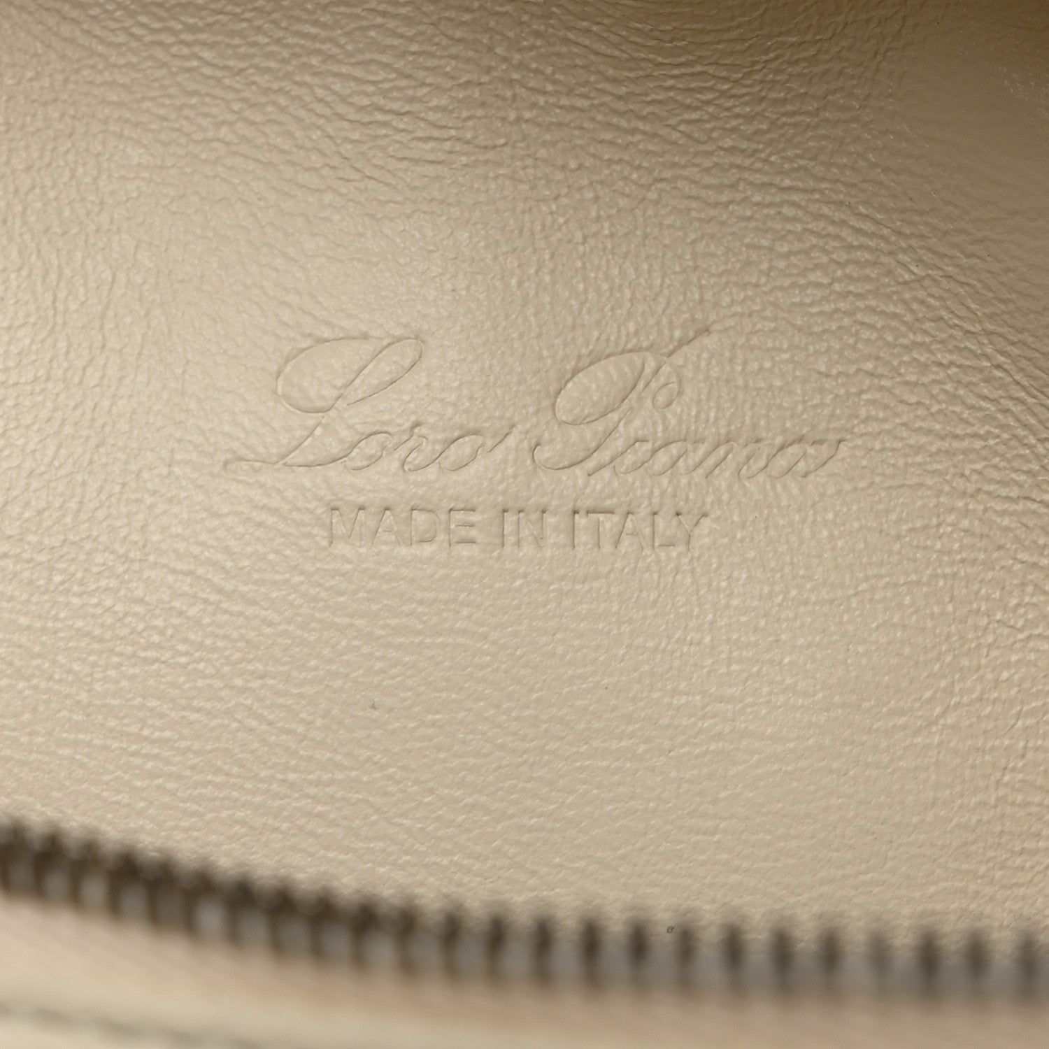 Loro Piana Grained Calfskin L19 Extra Pocket Pouch Whisper White 6 of 9