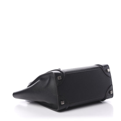 Celine Drummed Calfskin Micro Luggage Black 3 of 8