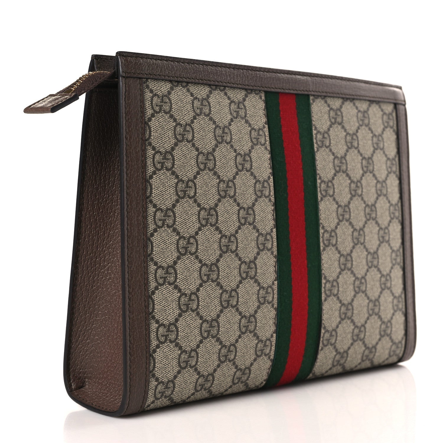 Gucci GG Supreme Monogram Web Ophidia Pouch Brown 3 of 9