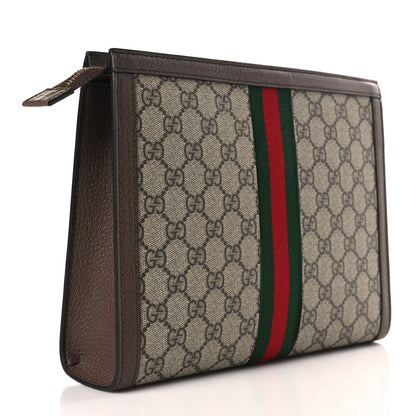 Gucci GG Supreme Monogram Web Ophidia Pouch Brown 3 of 9