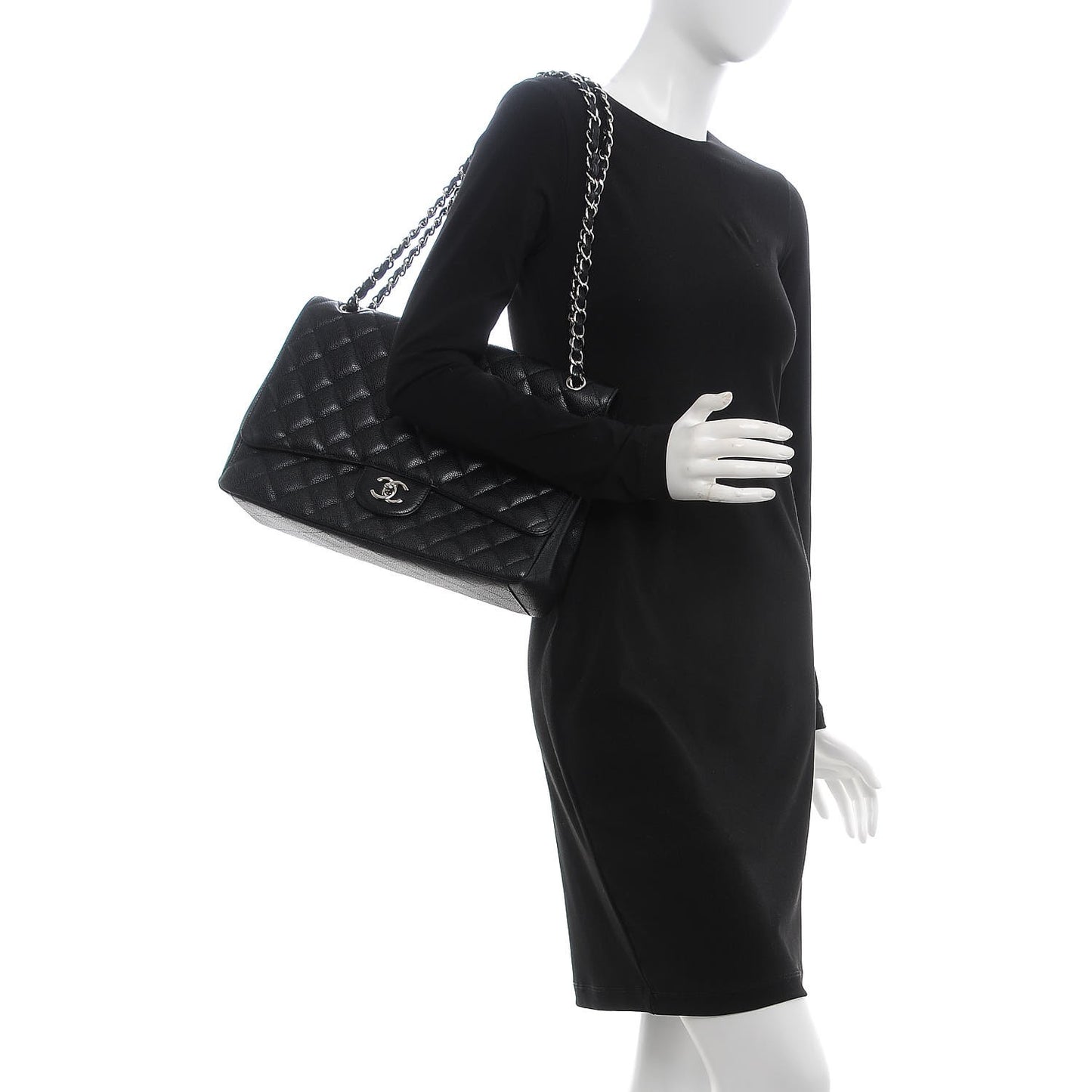 Caviar Quilted Maxi Single Flap Black