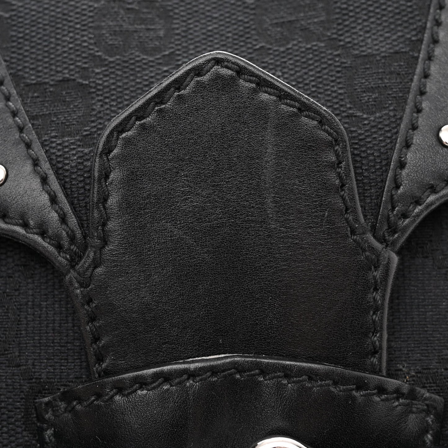 Monogram Horsebit Chain Studded Flap Shoulder Bag Black