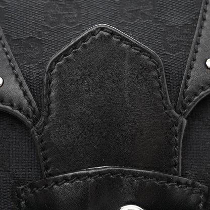 Gucci Monogram Horsebit Chain Studded Flap Shoulder Bag Black 14 of 14