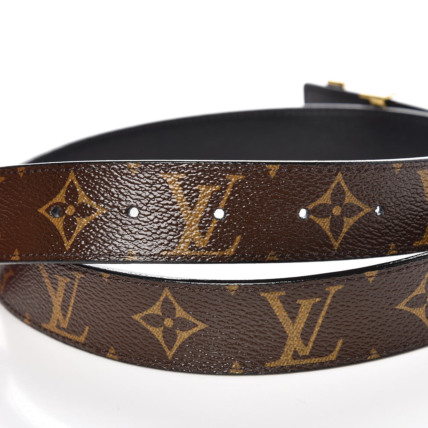 Calfskin Monogram 30mm LV Initiales Reversible Belt 80 32 Black