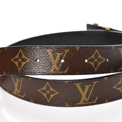 Louis Vuitton Calfskin Monogram 30mm LV Initiales Reversible Belt 80 32 Black 5 of 5