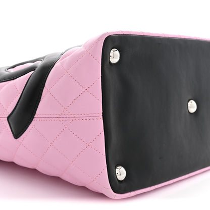 Chanel Calfskin Quilted Large Cambon Tote Pink Black 9 of 11