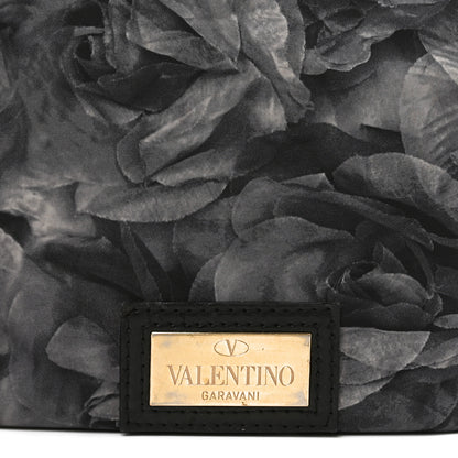 Valentino Garavani Nylon Small Floral Tote Black Grey 7 of 10