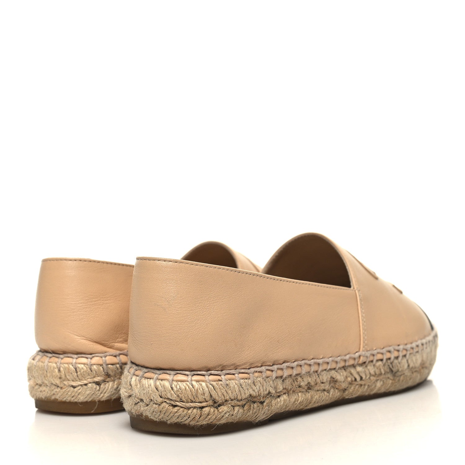 Chanel Lambskin CC Espadrilles 38 Beige Black 4 of 11