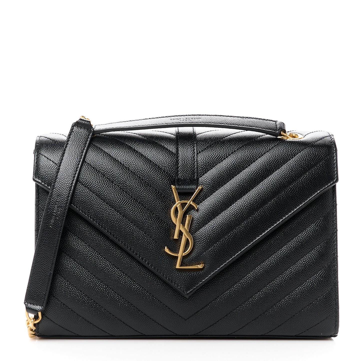 Grain De Poudre Matelasse Chevron Medium Monogram Satchel Black