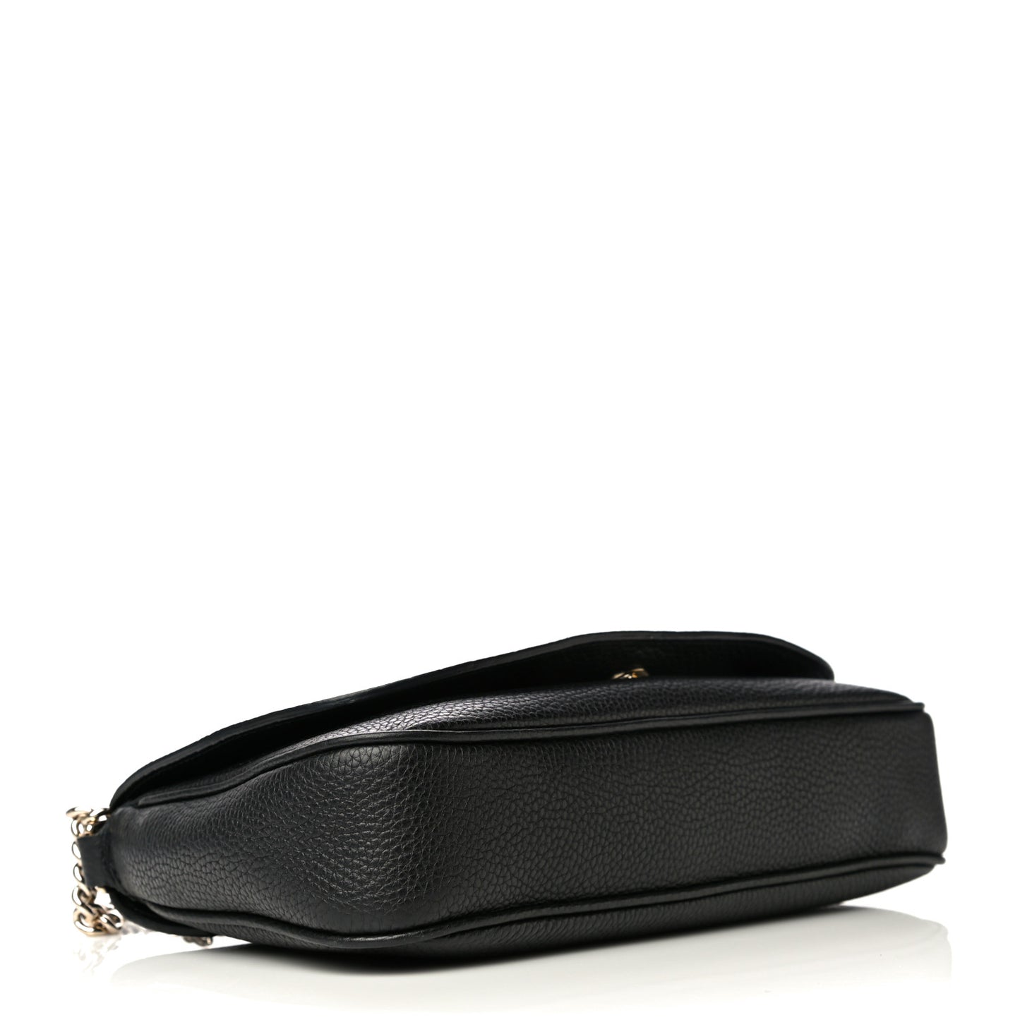 Pebbled Calfskin Medium Soho Flap Crossbody Black