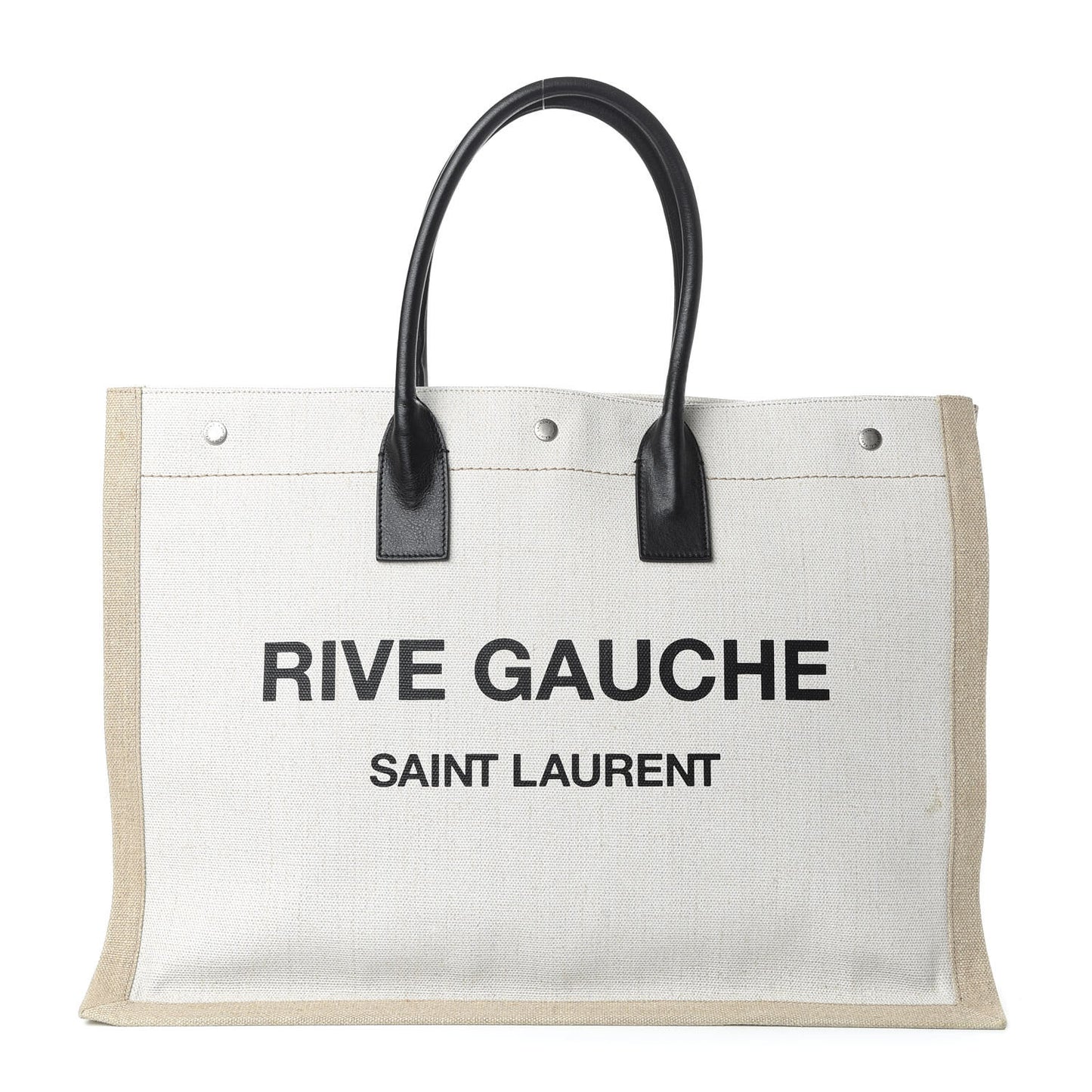 Linen Calfskin Rive Gauche Tote Optic White