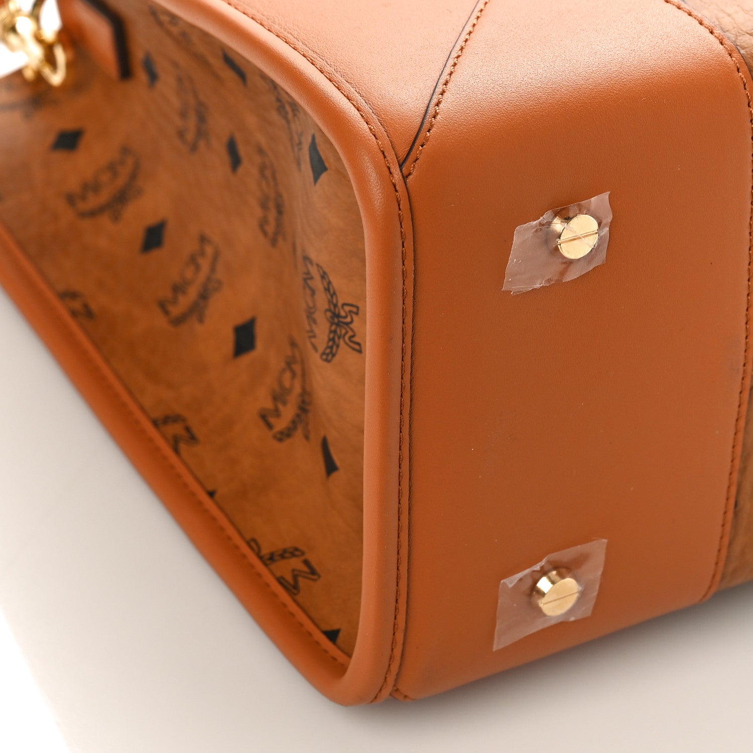 MCM Visetos Large Munchen Tote Cognac 8 of 9