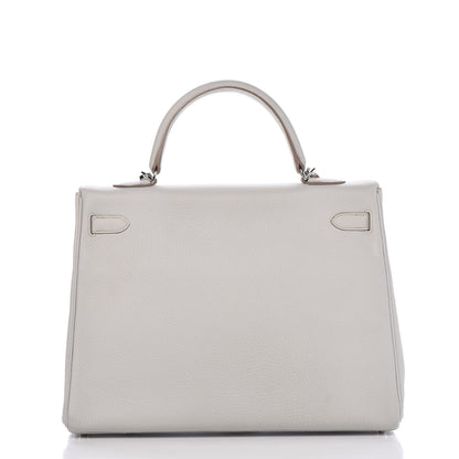 Hermes Taurillon Clemence Kelly Retourne 35 Gris Perle 5 of 28