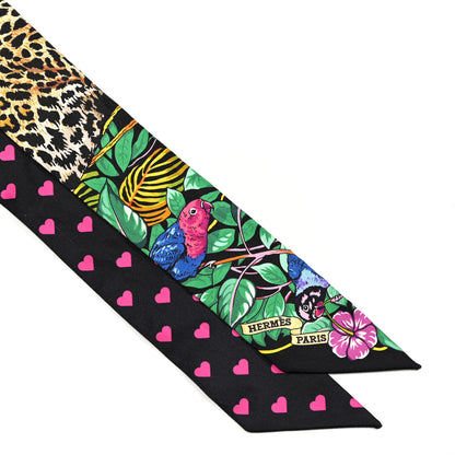 Hermes Silk Jungle Love Love Twilly Black Vert Rose Vif 3 of 6