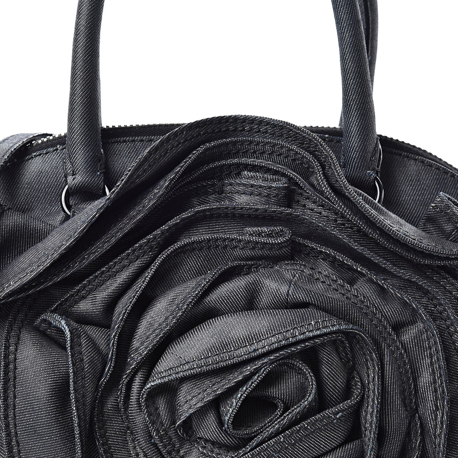 Valentino Garavani Denim Petale Dome Tote Dark Blue 8 of 13