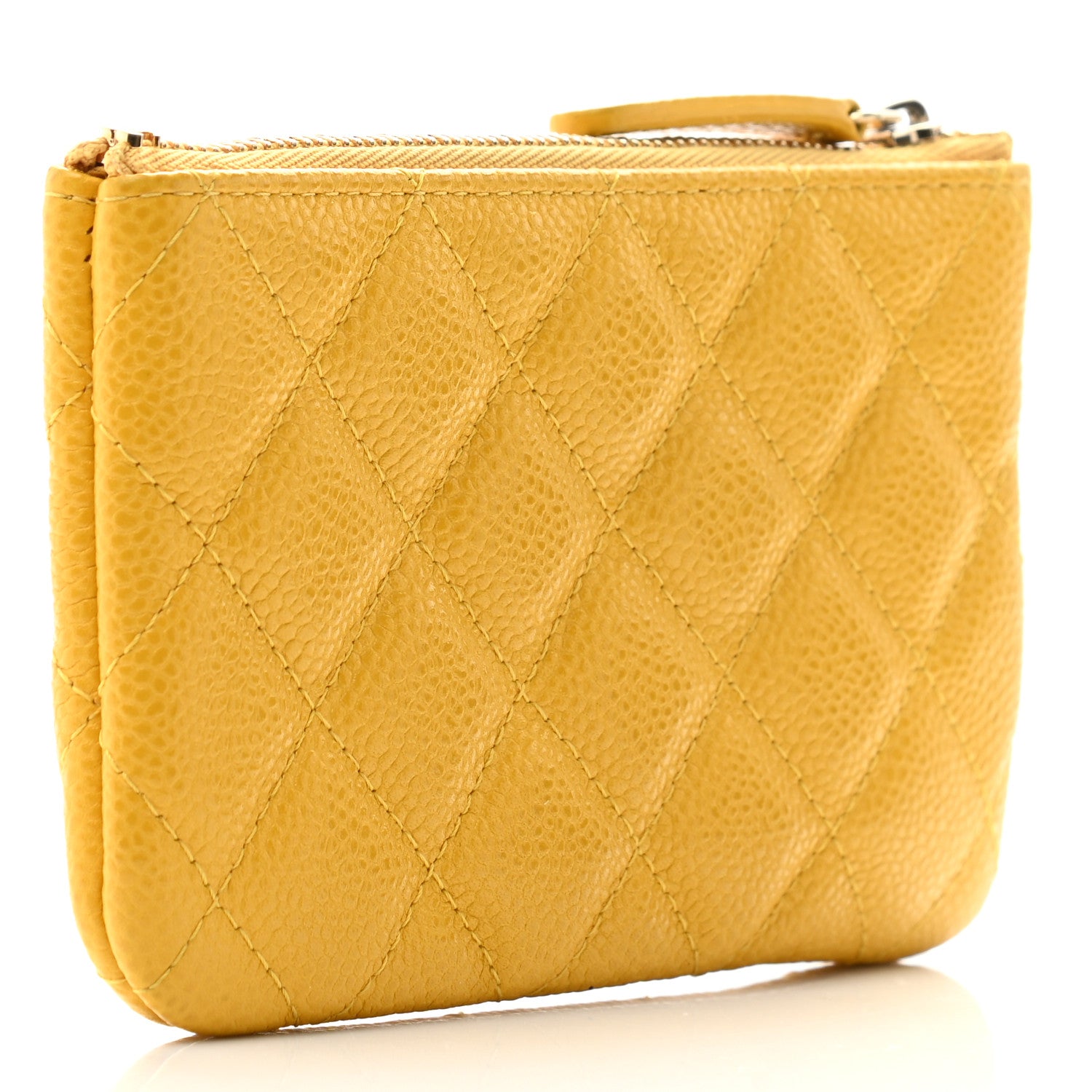 Chanel Caviar Quilted Small Pouch Yellow 3 of 9