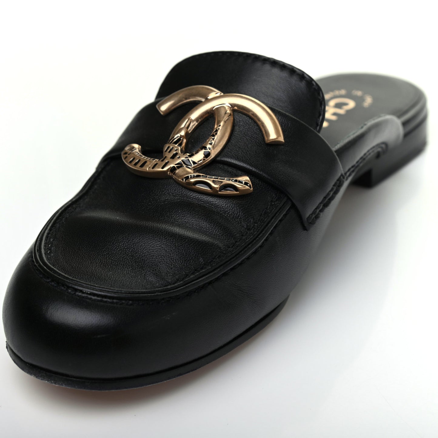 Lambskin CC Mules 36 Black