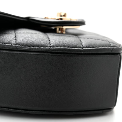 Chanel Lambskin Quilted CC In Love Heart Clutch With Chain Black 9 of 11