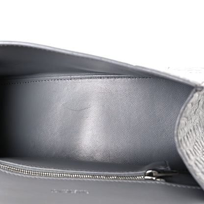 Balenciaga Shiny Calfskin Crocodile Embossed Small Hourglass Top Handle Bag Balenciaga Grey Balenciaga Grey 5 of 11